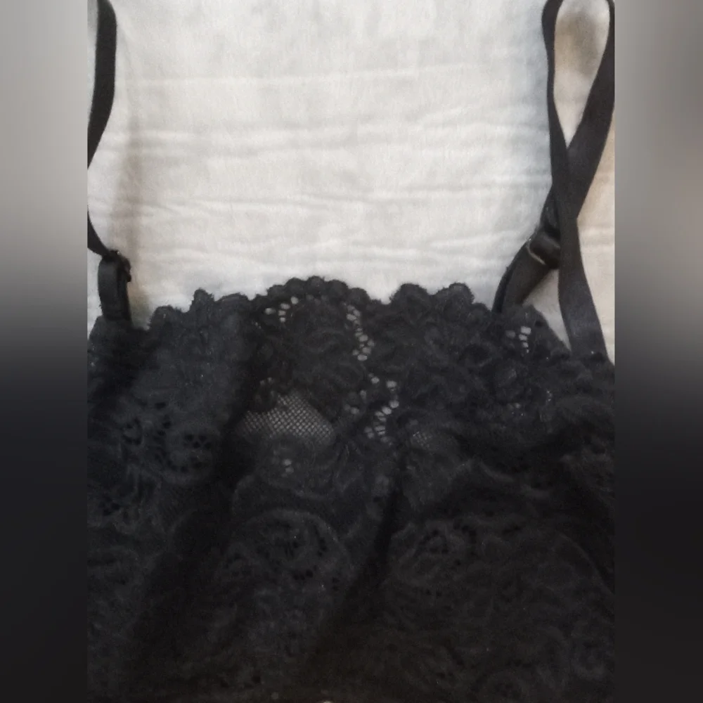 Olga Black Floral Lace Bandeau